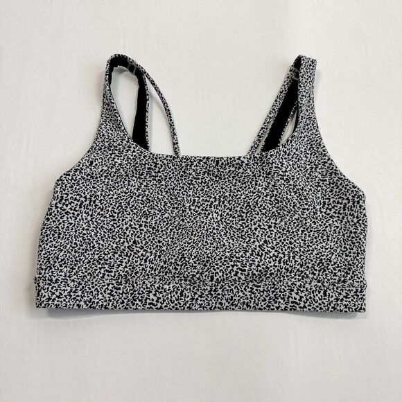 Athleta Other - Athleta Exhale Sports Bra Micro Cheetah Print Strappy Black White Womens Size M